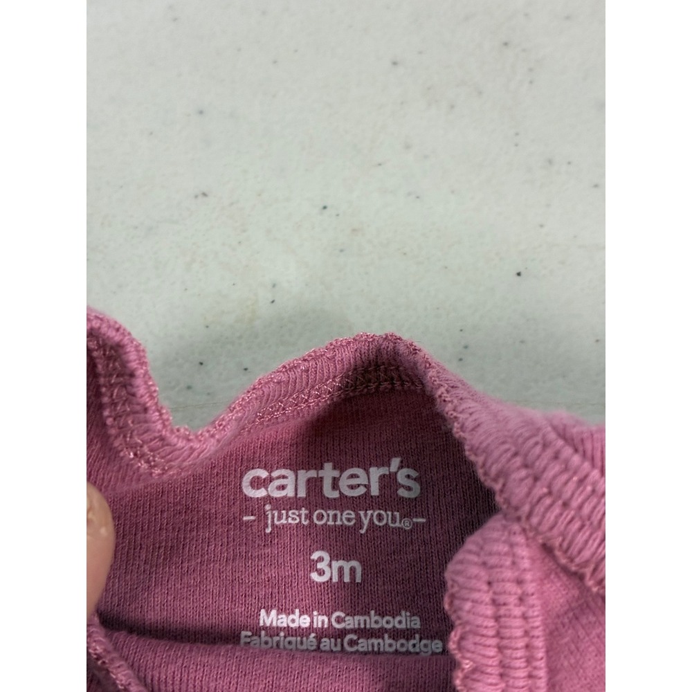 Carters Rabbit Bear‎ Baby Girl 0-3M Bodysuit Pants Set Bundle 6pc Pink Cream - Picture 7 of 7